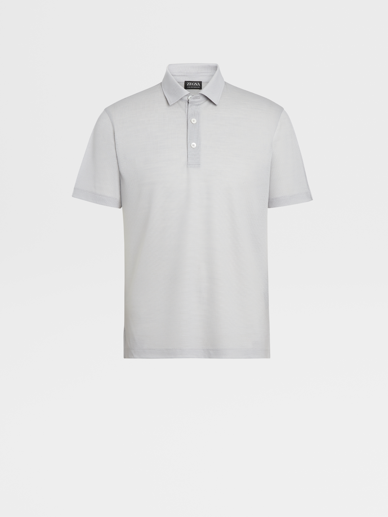 Light Grey High Performance™ Wool Piquet Polo Shirt